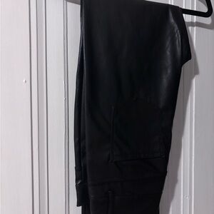 Shinestar Black Faux Leather Trousers